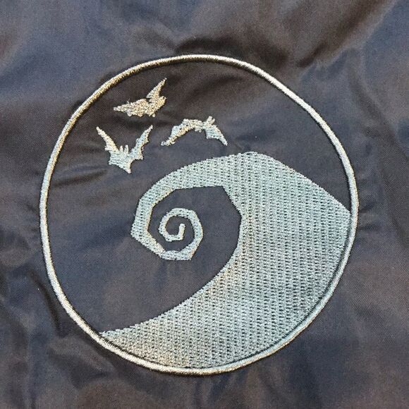 Jack Skellington Nightmare Before Christmas Halloween Bomber Jacket Junior’s - Picture 6 of 11